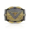 43810-771 Cracked Dirt Longhorn Buckle By Montana Silversmiths