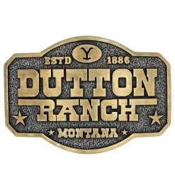 A910yel The Dutton Ranch Attitude Belt Buckle By Montana Silversmiths