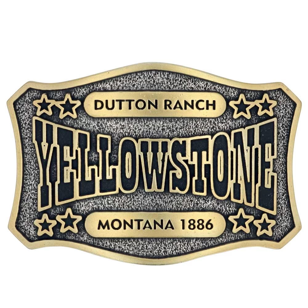 A911yel The Y Yellowstone Star Attitude Buckle By Montana Silversmiths