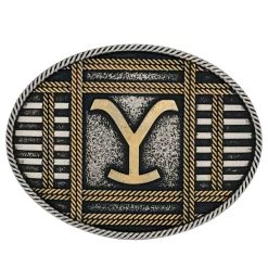 Montana Silversmiths A912yel Yellowstone Squared Up Oval Belt Buckle