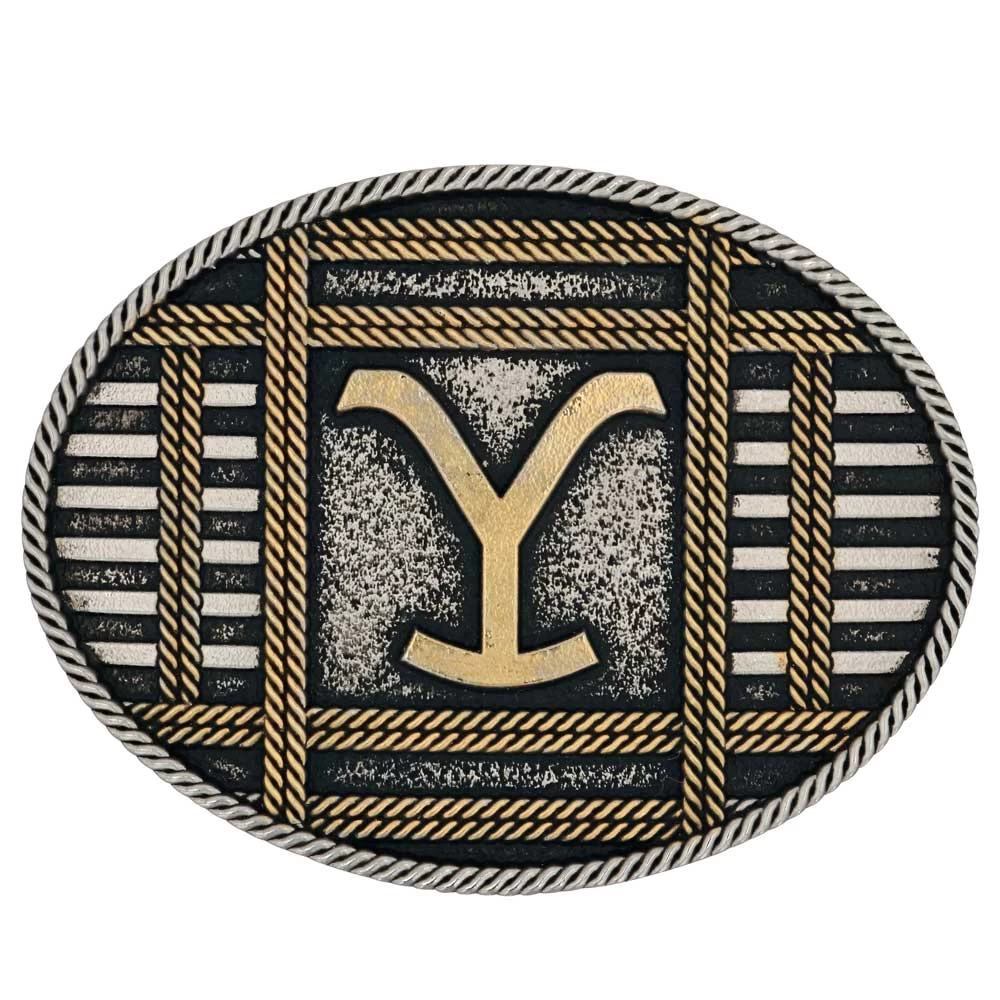 Montana Silversmiths A912yel Yellowstone Squared Up Oval Belt Buckle