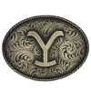 A913yel Yellowstone Filigree Oval Belt Buckle By Montana Silversmiths
