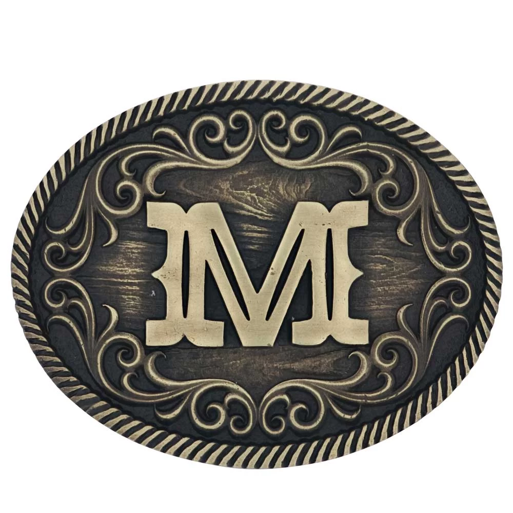 A915 Filigree Initial Attitude Buckle By Montana Silversmiths - Image 10