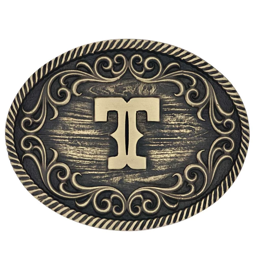 A915 Filigree Initial Attitude Buckle By Montana Silversmiths - Image 12