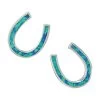 Er3977 Tilted Opal Horseshoe Earrings By Montana Silversmiths