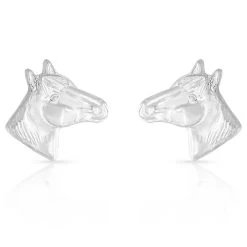 Er41 Small Horse Head Earrings By Montana Silversmiths