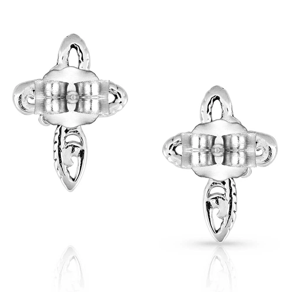 Er5185 Hold Steady Faith Cross Earrings By Montana Silversmiths - Image 3