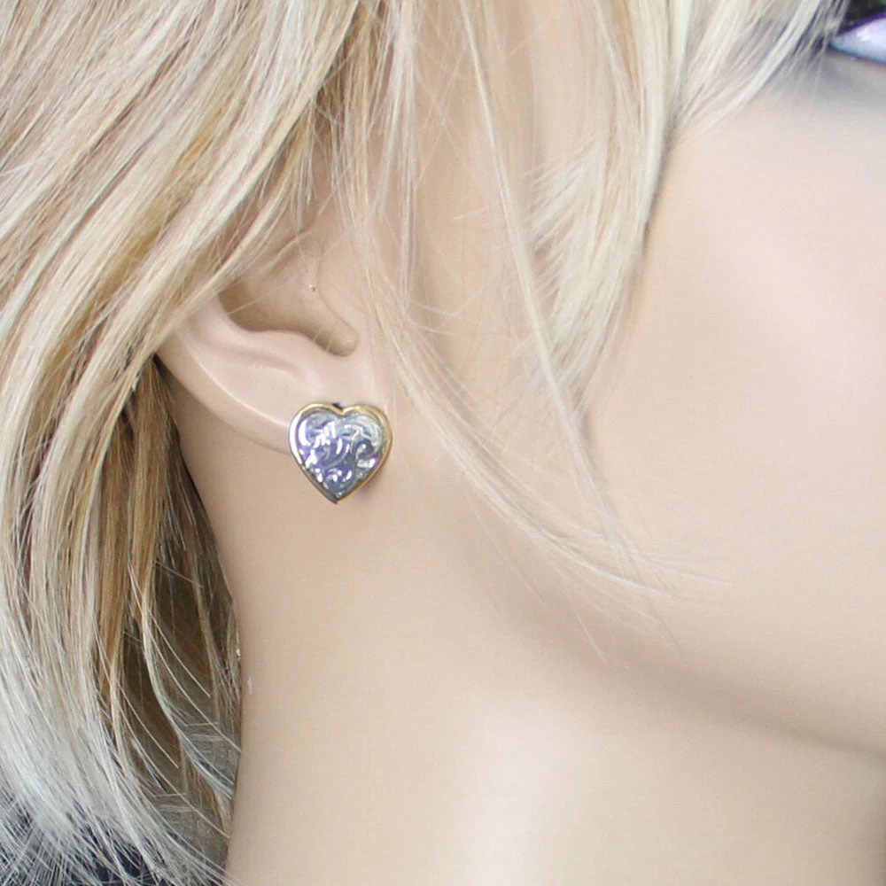 Er69g Two Tone Heart Earrings By Montana Silversmiths - Image 3