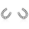 Er808 Classic Sparkle Horseshoe Earrings By Montana Silversmiths