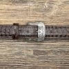 6084h Brown Exotic Print Belt By Cowtown