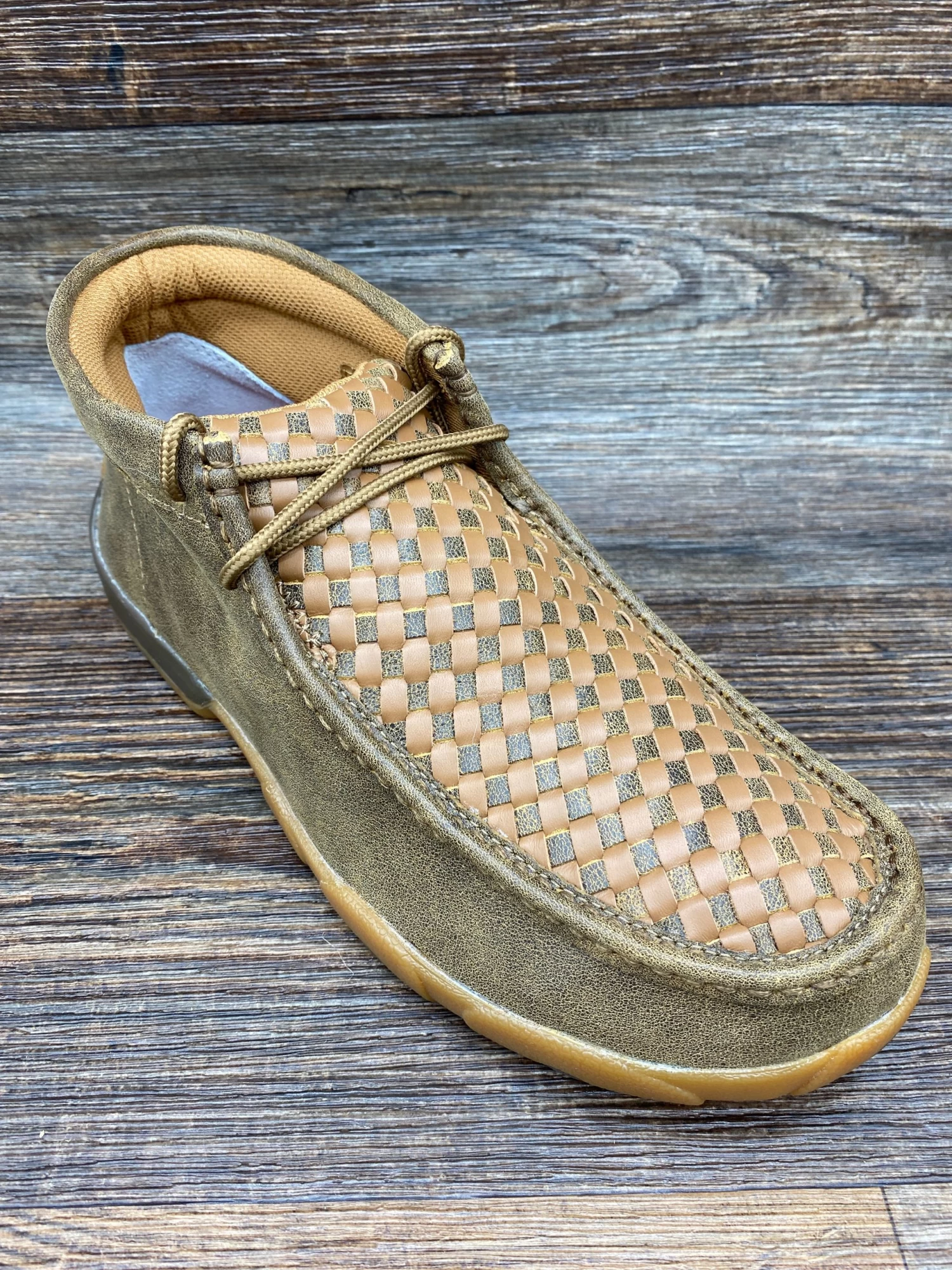 Mdm0033 Men's Driving Moc Casual Shoe With Basket Weave By Twisted X