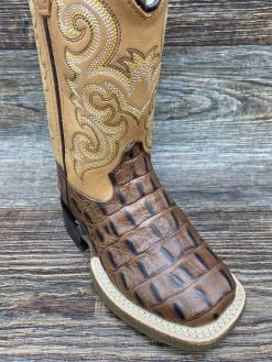 Bsc1832 Kid's Alligator Print Square Toe Western Boots By Old West