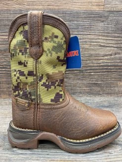 Dbt0235 Kid's Lil' Rebel Square Toe Western Boot By Durango