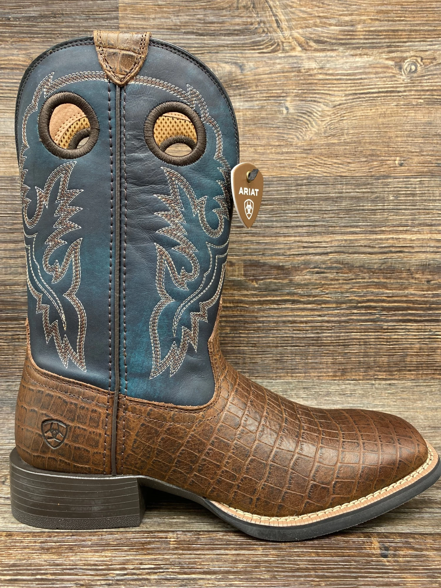 10038501 Men's Sport Buckout Square Toe Western Boot By Ariat