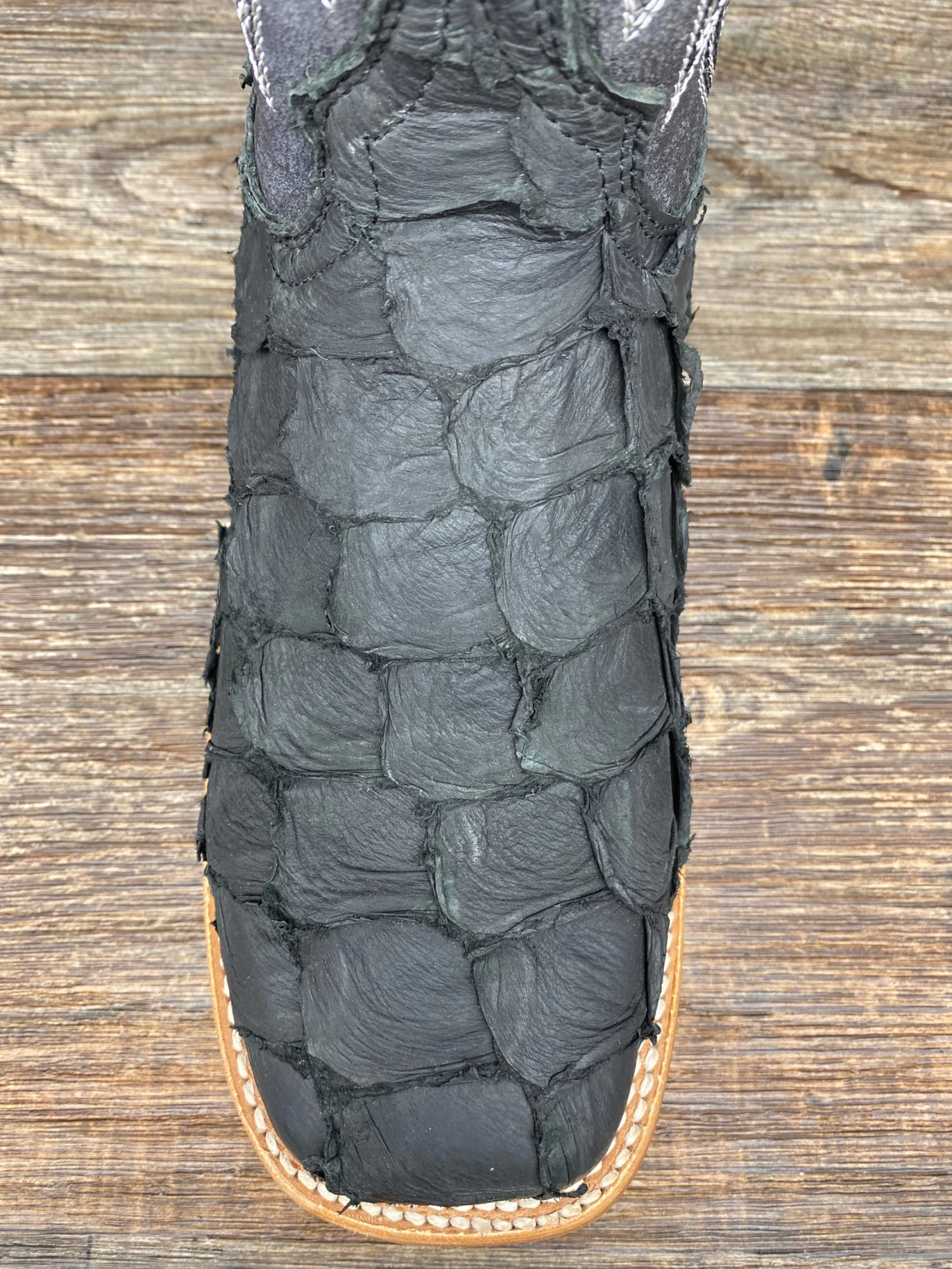 Ddb0381 Men's Matte Black Genuine Pirarucu Western Boots By Durango - Image 3