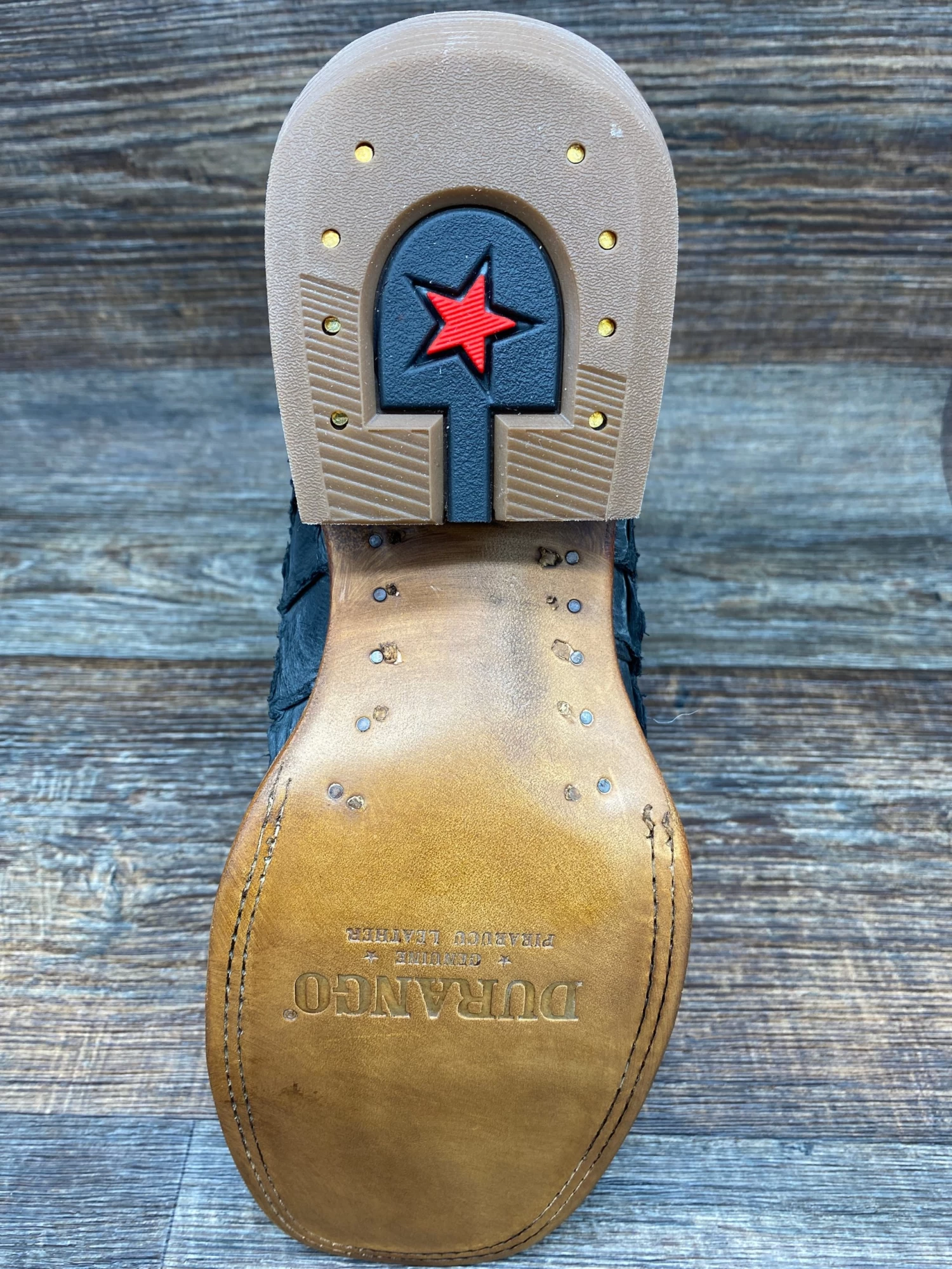 Ddb0381 Men's Matte Black Genuine Pirarucu Western Boots By Durango - Image 4