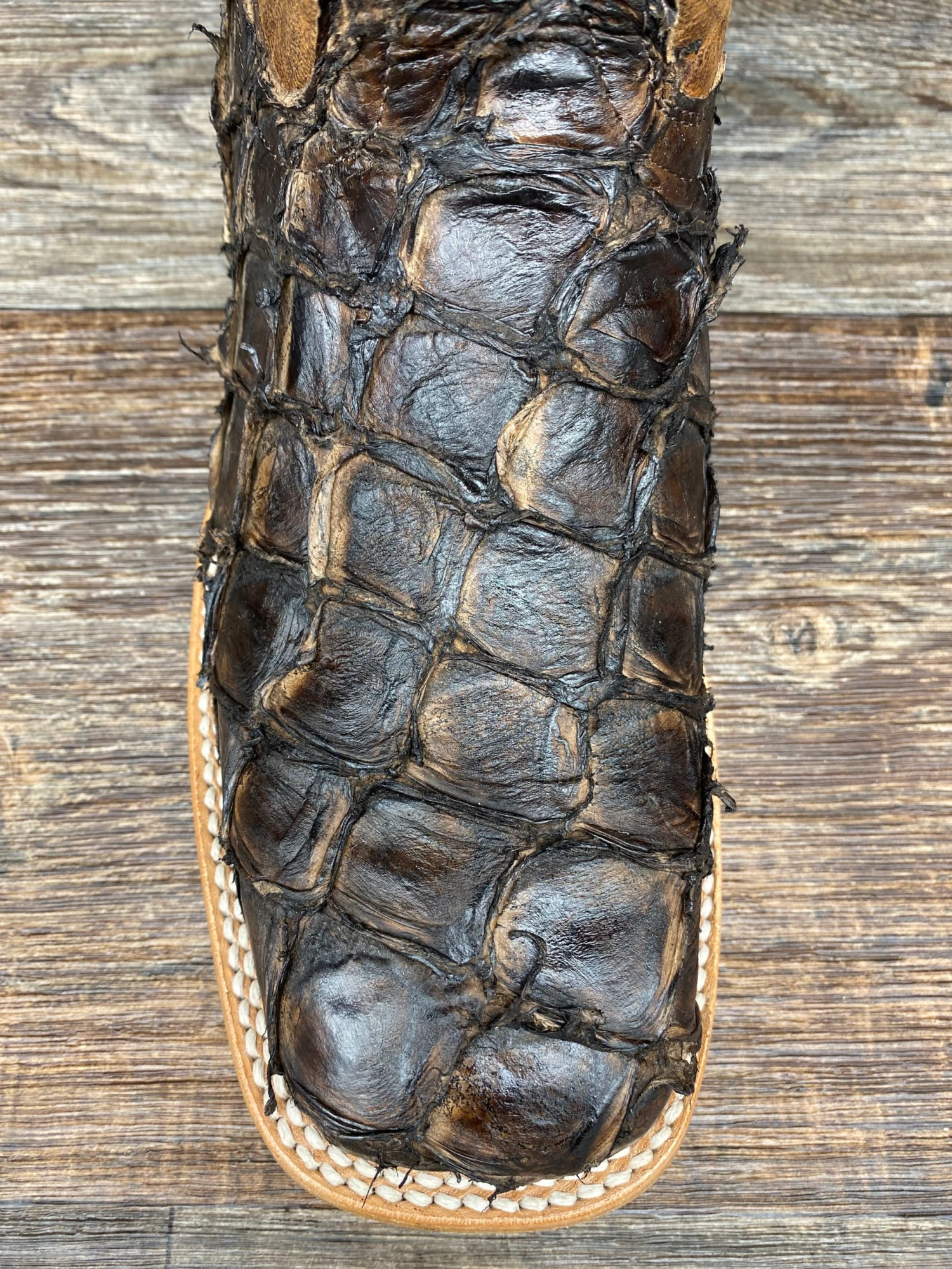 Ddb0380 Men's Dark Brown Genuine Pirarucu Western Boots By Durango - Image 3