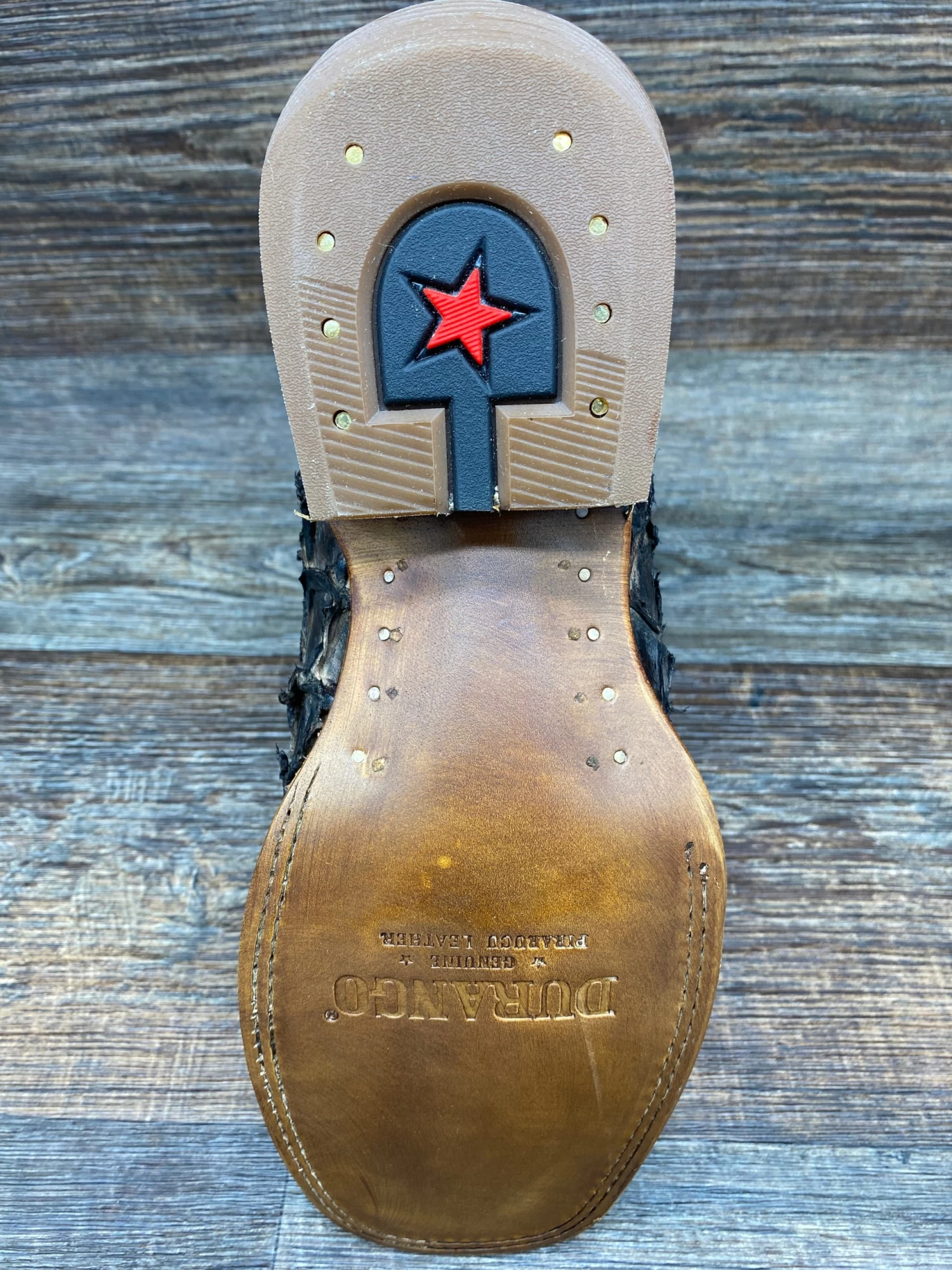 Ddb0380 Men's Dark Brown Genuine Pirarucu Western Boots By Durango - Image 4