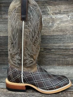 Hp1082 Men's Moka Sabotage Patch Square Toe Western Boot By Horse Power