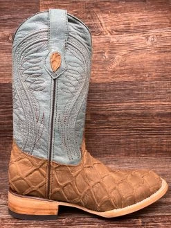 433931 Men's Bronco Pirarucu Print Square Toe Western Boot By Ferrini