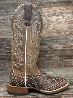 M9082 Women's Moka Sabotage Patch Square Toe Western Boot By Macie Bean