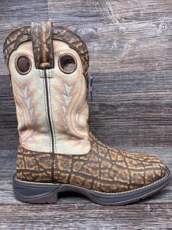 Ddb0378 Men's Rebel Elephant Print Square Toe Work Boot By Durango