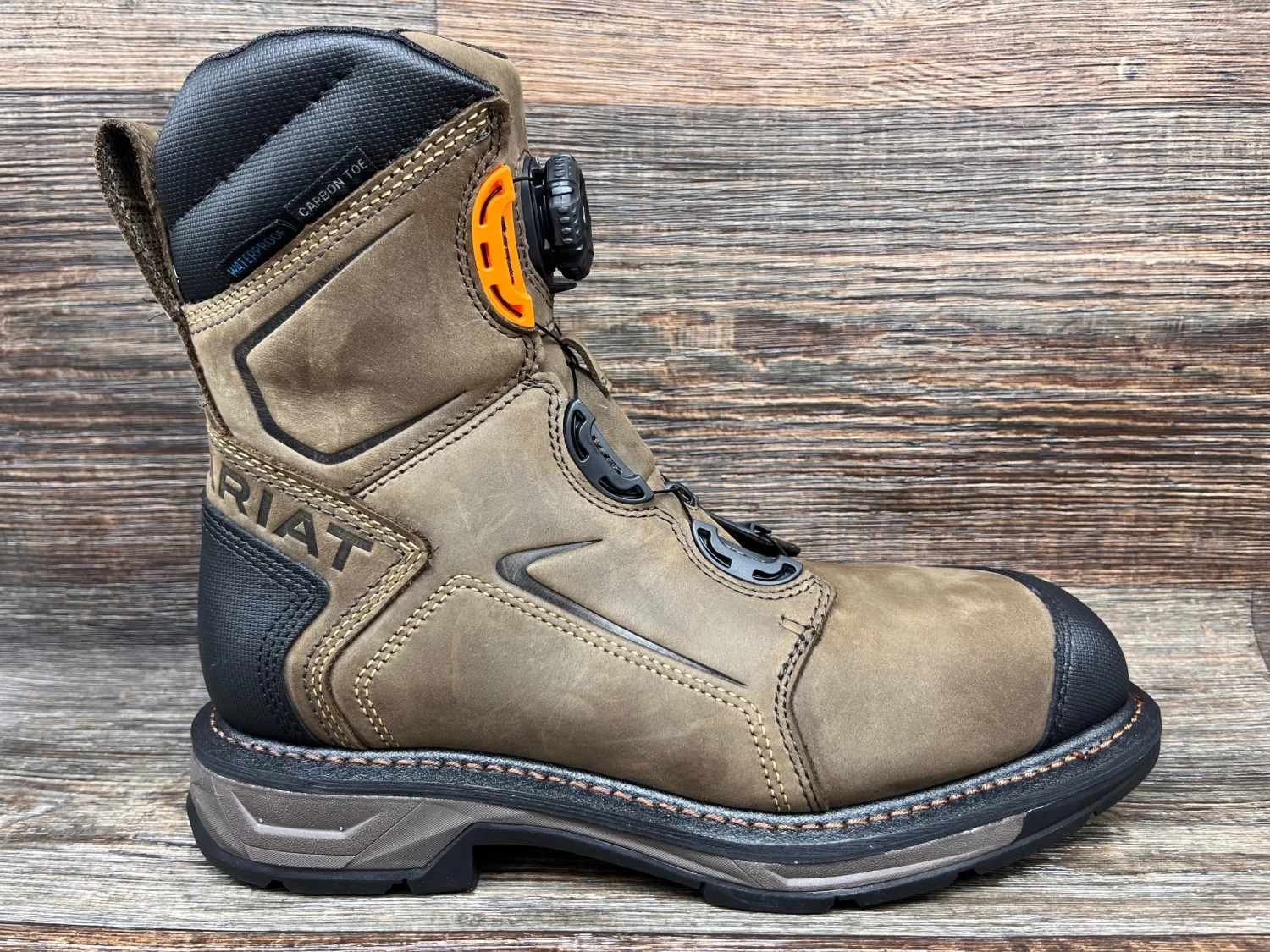 10038922 Men's WorkHog XT 8 Inch BOA Waterproof Carbon Safety Toe Work Boot By Ariat