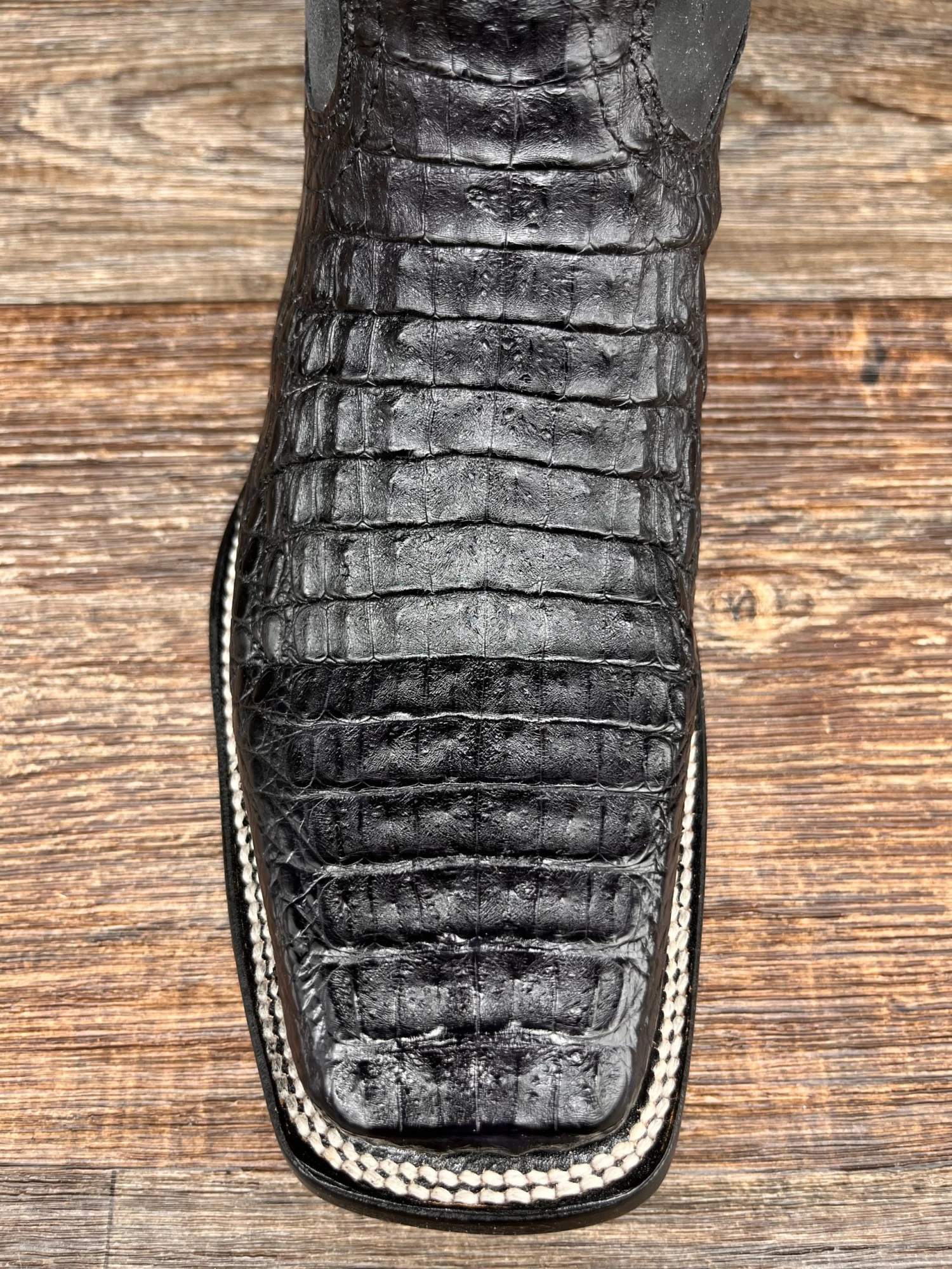 Corral L5743 Men's Black Belly Cut Caiman Square Toe Western Boot By Circle-G - Image 3