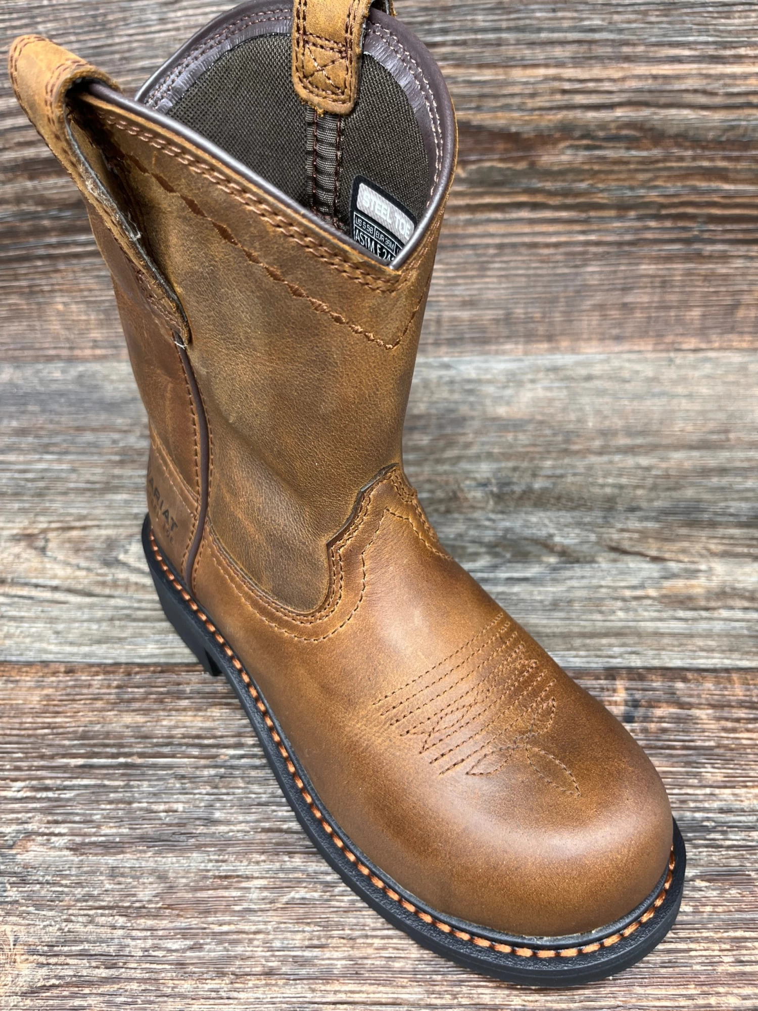 10040431 Women's Fatbaby Work Steel Toe Western Boot By Ariat - Image 2