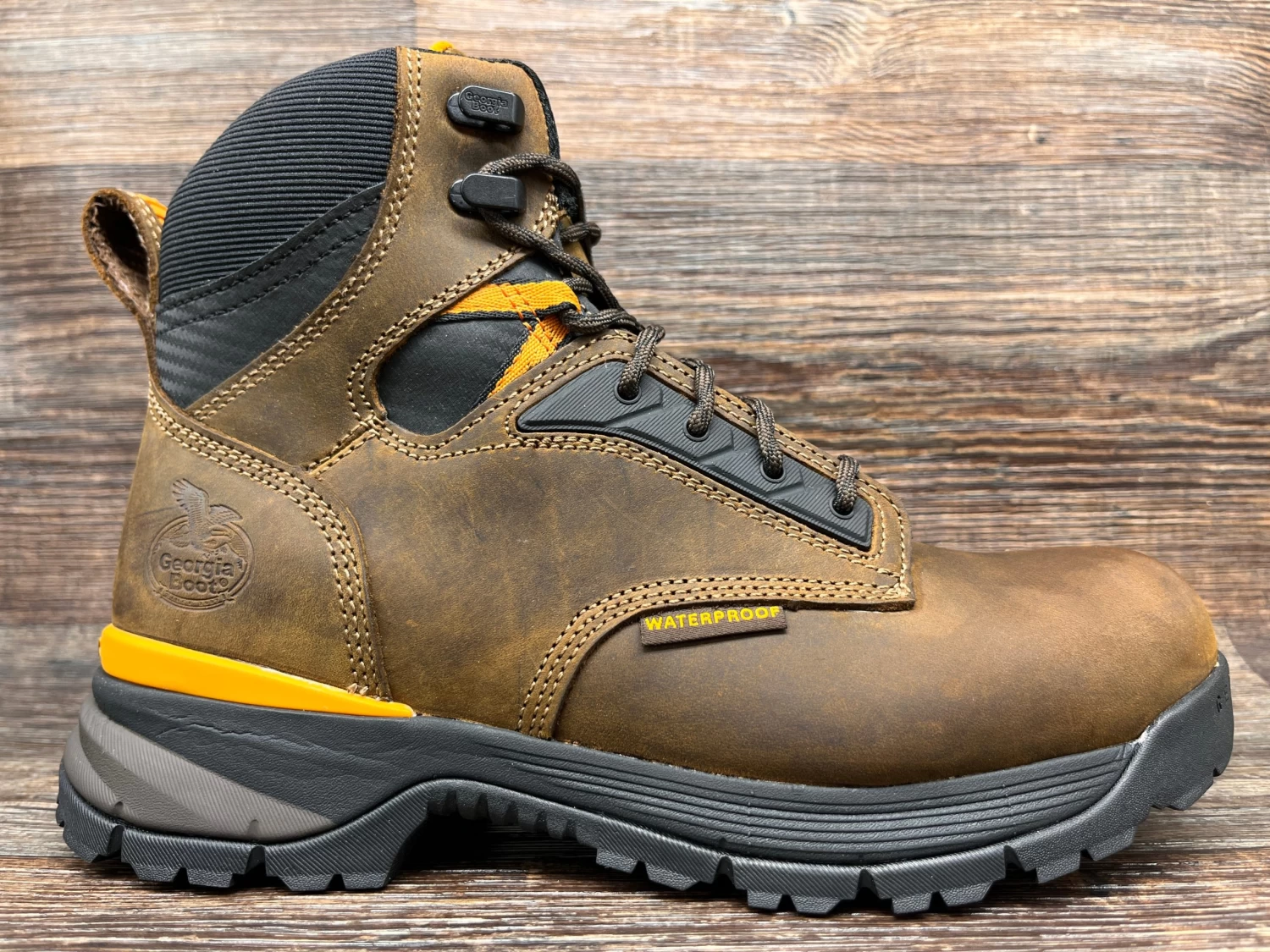 Gb00596 Men's 6 Inch Soft Toe Waterproof Lace Up Work Boot By Georgia