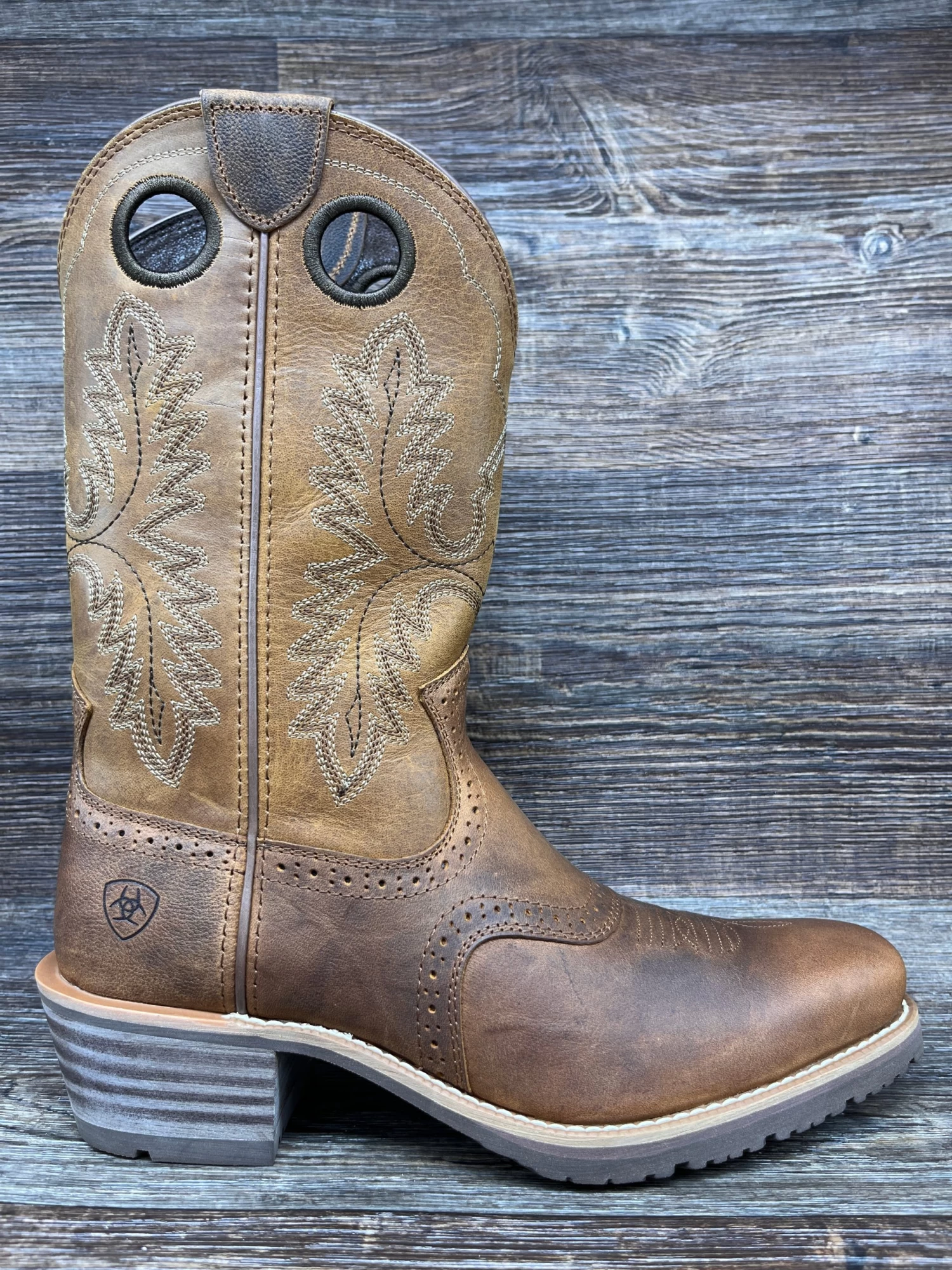 10044565 Hybrid Roughstock Square Toe Western Boot By Ariat