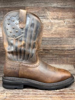 10044505 Men's Sierra Shock Shield Patriot Work Boot By Ariat