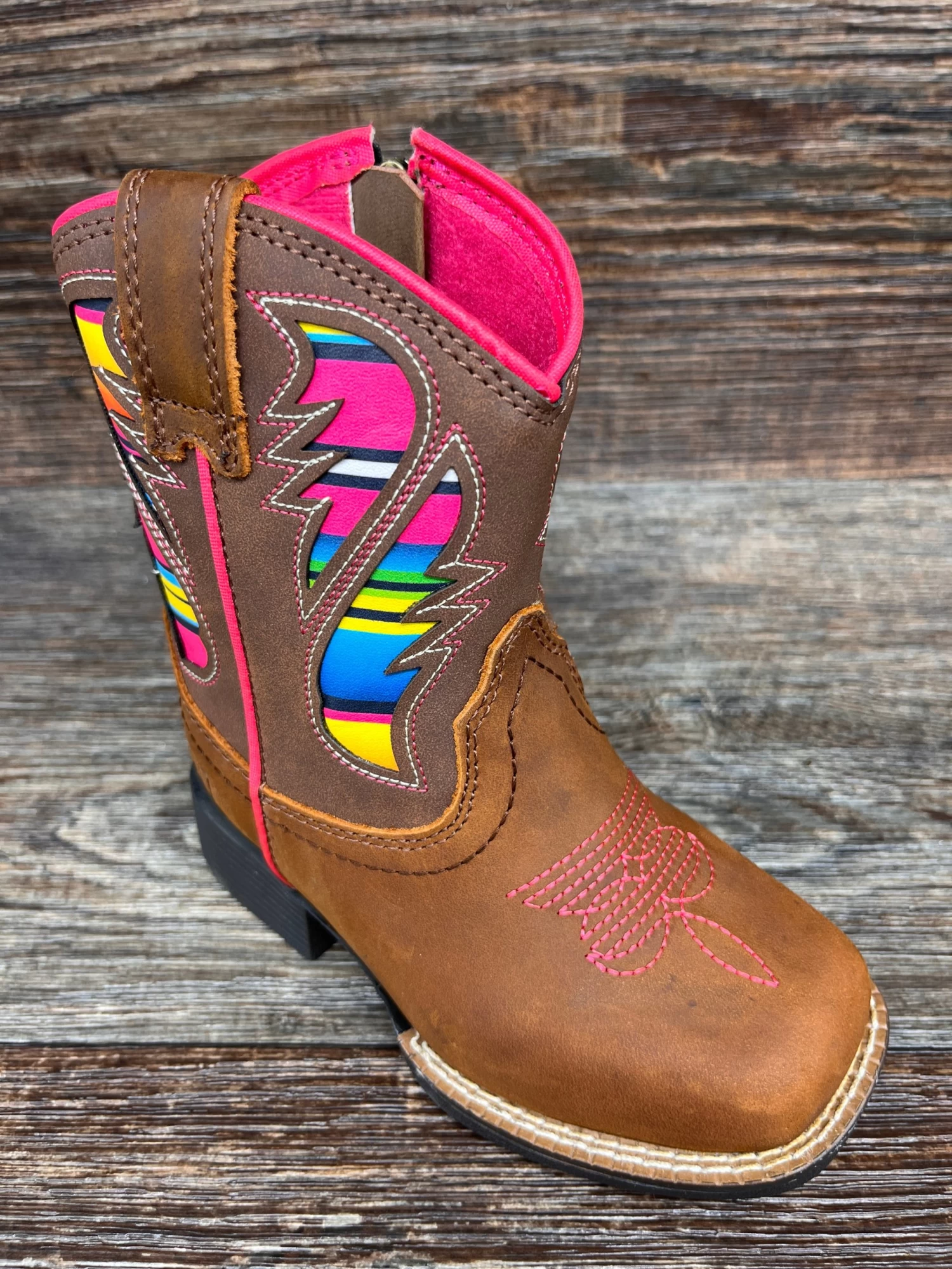 A441002302 Toddler's Ariat Lil' Stompers Square Toe Western Boots By M&F Western - Image 3