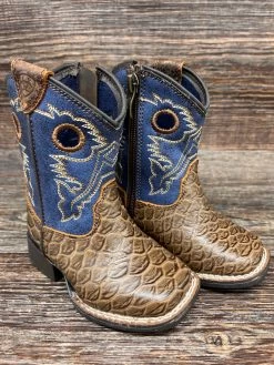 A441000202 Toddler's Ariat Orlando Fish Print Square Toe Western Boot By M&F Western Products