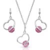 Js4378 A Drop Of Pink Heart Jewelry Set By Montana Silversmiths