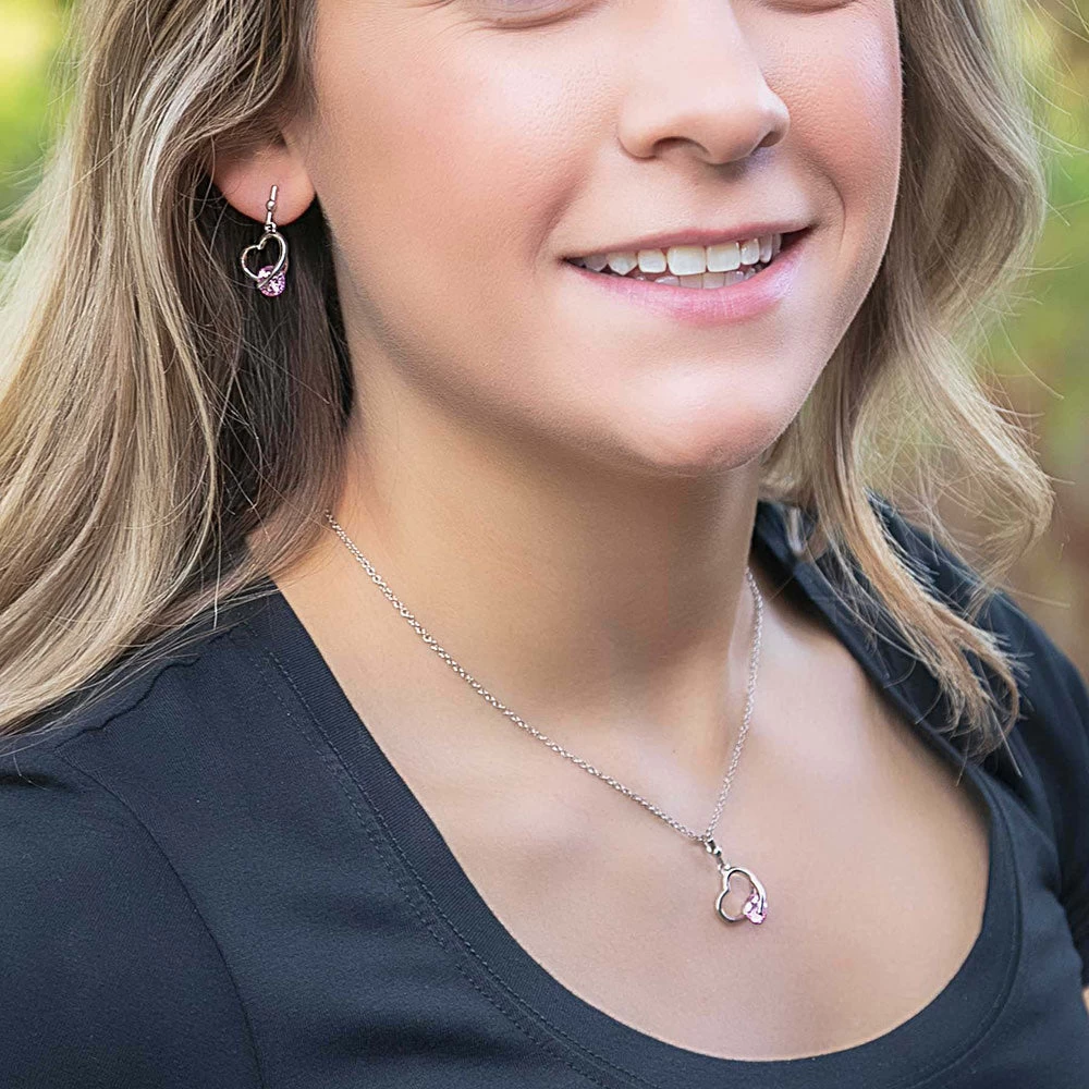 Js4378 A Drop Of Pink Heart Jewelry Set By Montana Silversmiths - Image 3