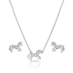 Js4735 All The Pretty Horses Jewelry Set By Montana Silversmiths