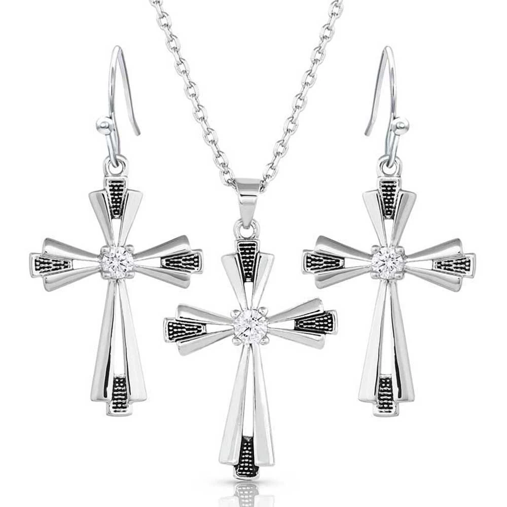 Js5176 Extended Faith Cross Jewelry Set By Montana Silversmiths