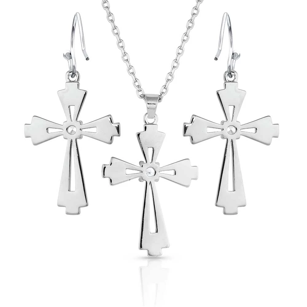 Js5176 Extended Faith Cross Jewelry Set By Montana Silversmiths - Image 3