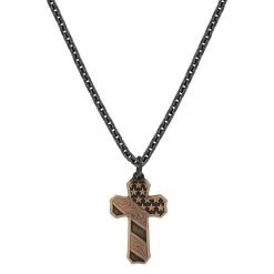 Nc3771blb Faded Glory Cross Necklace By Montana Silversmiths
