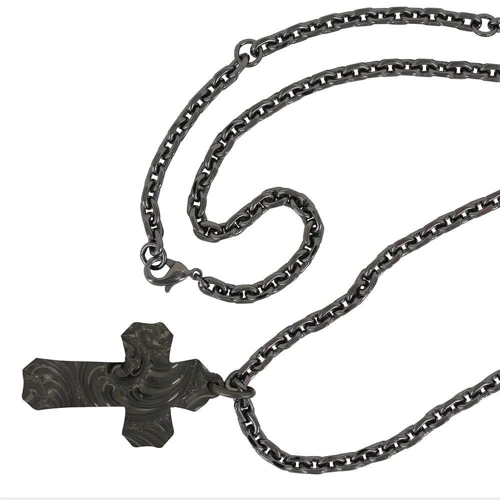Nc3771blb Faded Glory Cross Necklace By Montana Silversmiths - Image 4