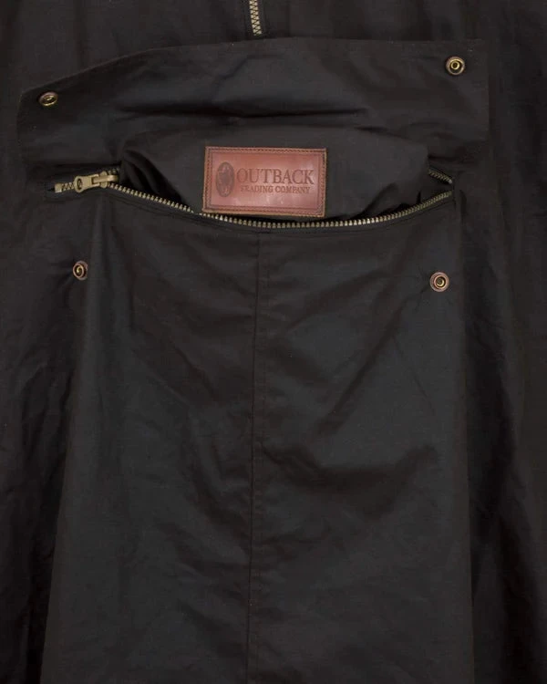 2101-brn-one Unisex Packable Oilskin Poncho By Outback Trading Company - Image 3