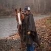 2101-brn-one Unisex Packable Oilskin Poncho By Outback Trading Company