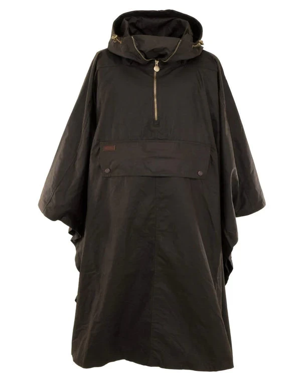 2101-brn-one Unisex Packable Oilskin Poncho By Outback Trading Company - Image 2